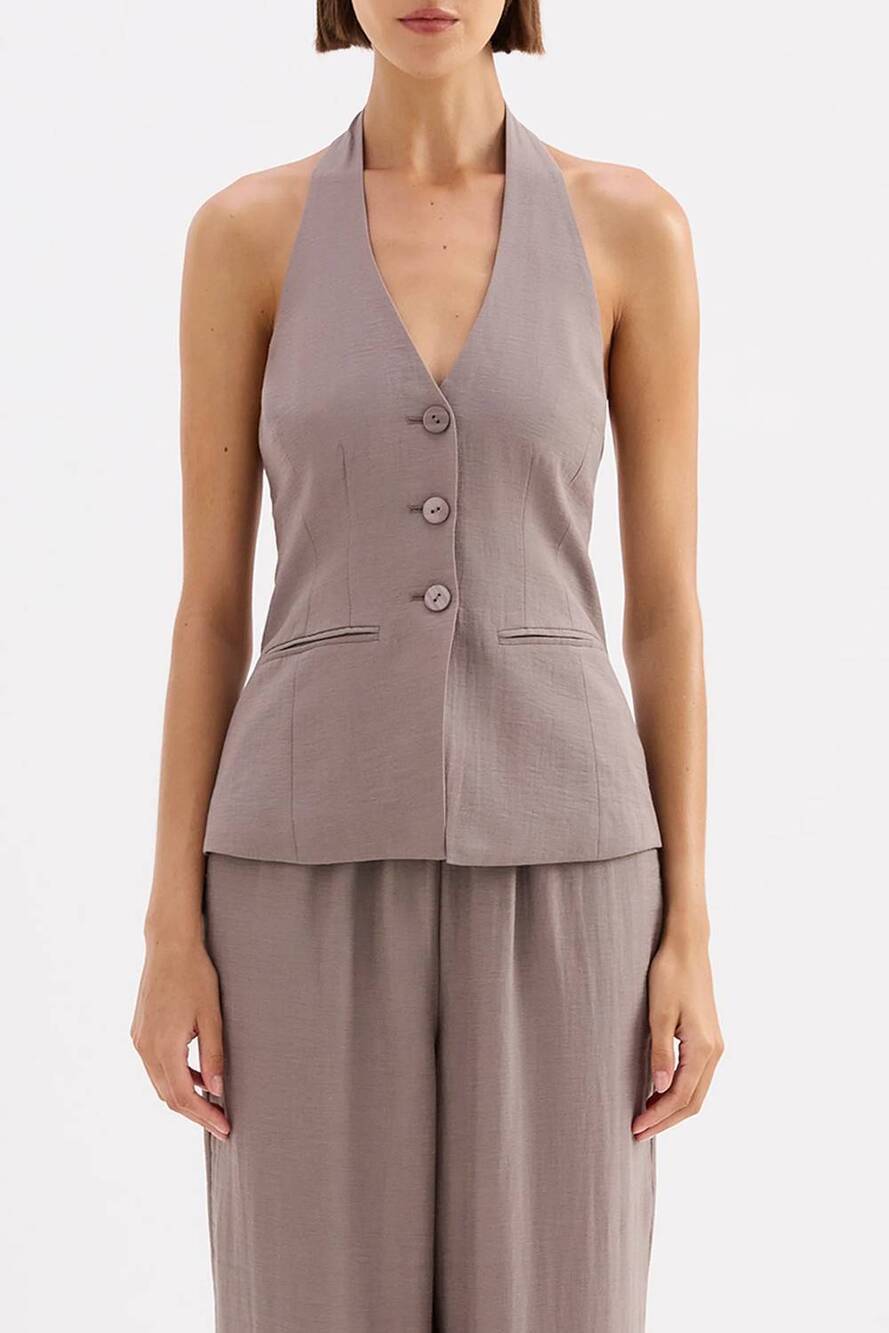 NEW NUDE LUCY scarlet vest in porcini